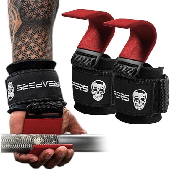 Gymreapers Weight Lifting Hooks for Deadlifts and Pull-Ups