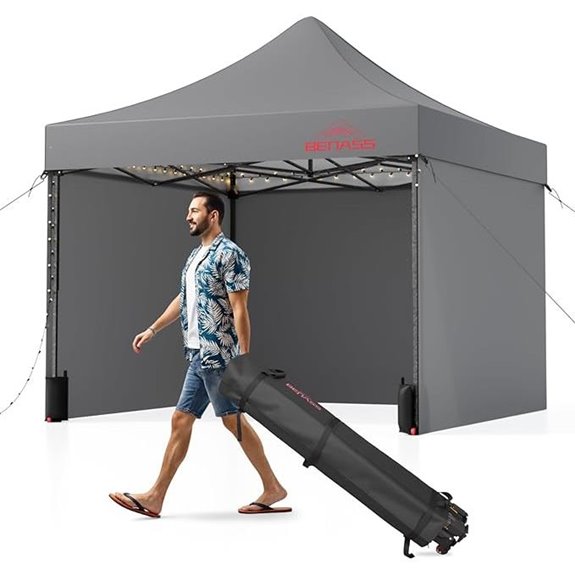 10x10 Heavy Duty Pop Up Canopy Tent with Sidewalls