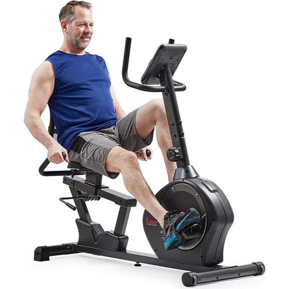 Sunny Health & Fitness Heavy-Duty Recumbent Bike with App