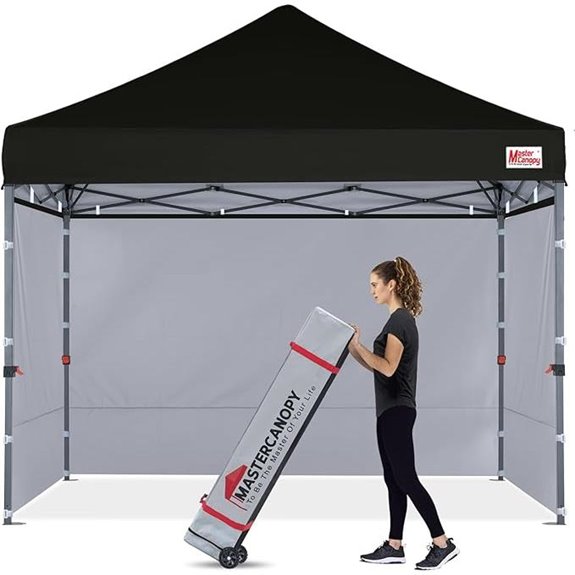 MASTERCANOPY Heavy Duty Pop-up Canopy Tent with Sidewalls (10x10,Black)