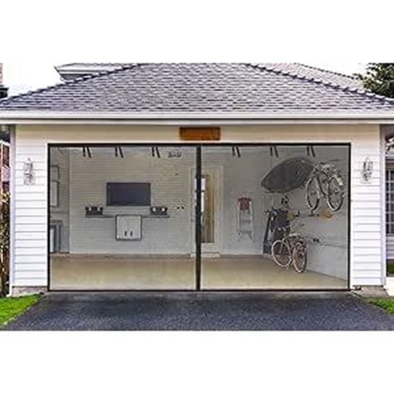Heavy Duty Magnetic Garage Screen Door 16x7 Ft