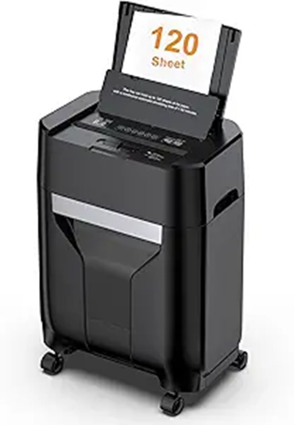 Heavy Duty Auto Feed Paper Shredder with Casters