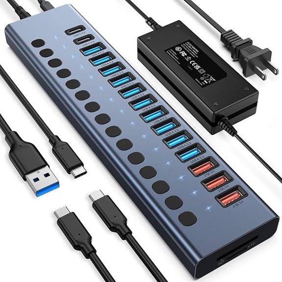 10Gbps USB Hub with 17 Ports and Charging