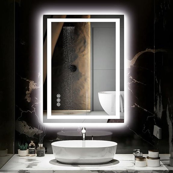LED Bathroom Mirror with Lights and Memory Function
