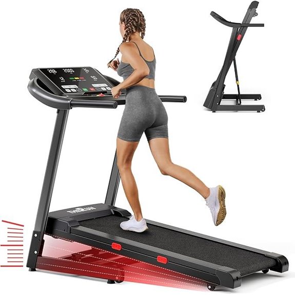 THERUN Incline Treadmill with Shock Absorption and LED Screen