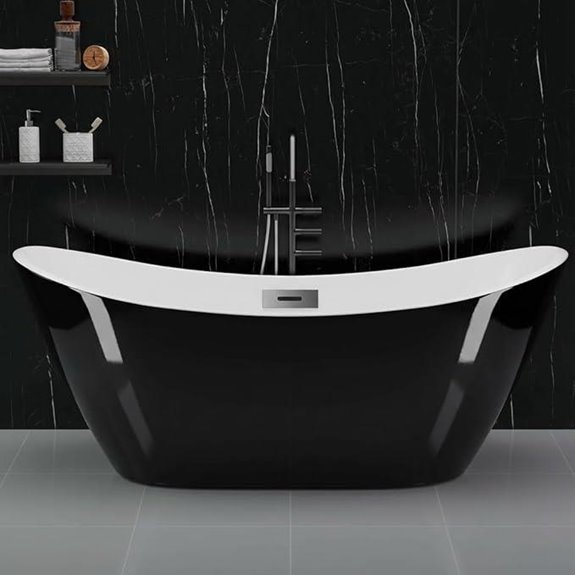 67 Inch Acrylic Freestanding Soaking Bathtub