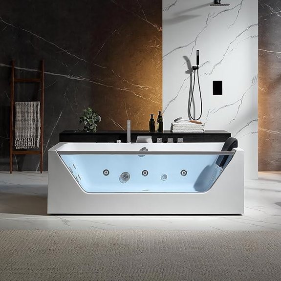 Empava 71-Inch Jetted Acrylic Whirlpool Bathtub