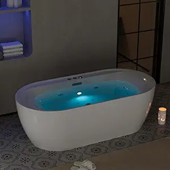 71 Inch Freestanding Acrylic Soaking Bathtub