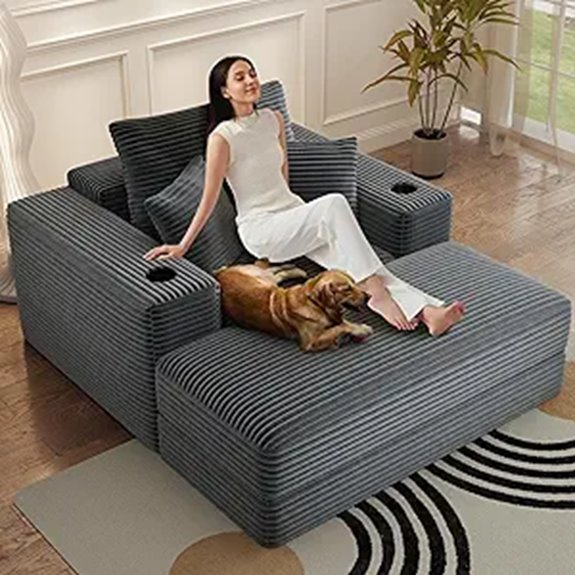 large grey modular sofa