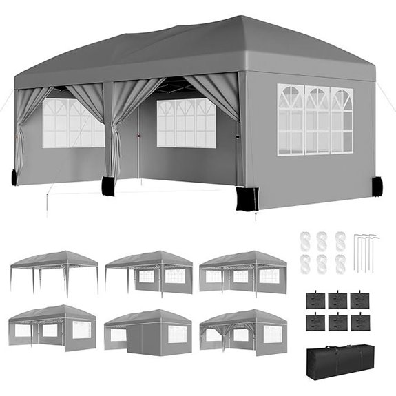 10X20FT Heavy Duty Wedding Party Tent with Sidewalls