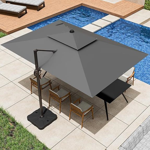 9x12FT Cantilever Patio Umbrella with 360° Rotation