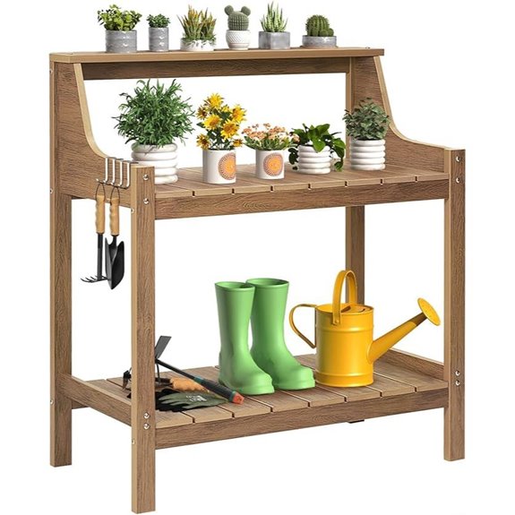 ONBRILL Large All-Weather Potting Bench with Hooks
