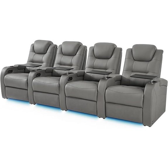 Leather Theater Seats with Power Recline and USB (4)