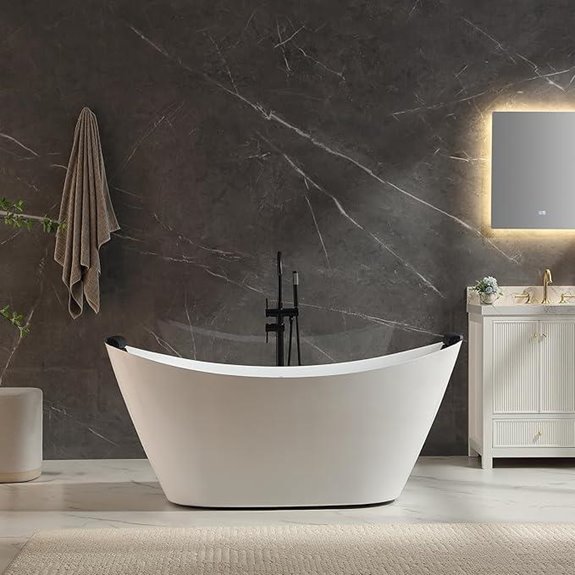 Empava 67-Inch Acrylic Jetted Whirlpool Bathtub