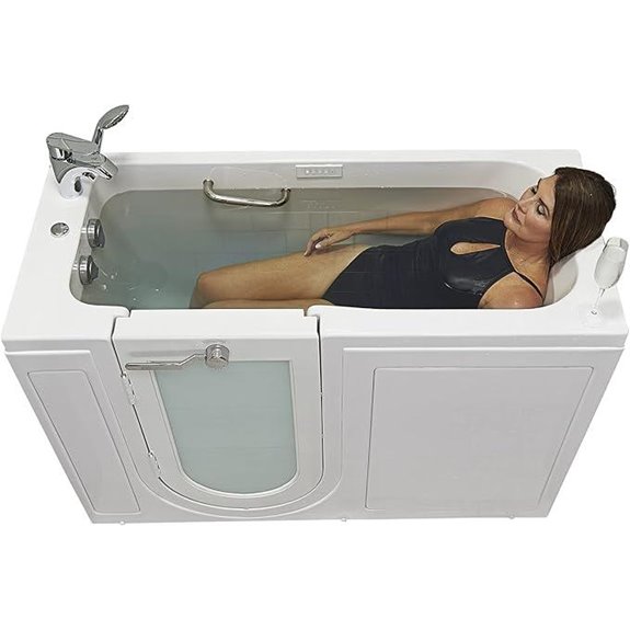 Ella Lounger Acrylic Walk-In Bathtub with Massage