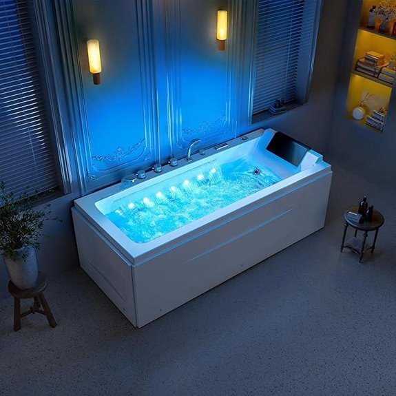 67-Inch Jetted Bathtub with Chromotherapy and Heater