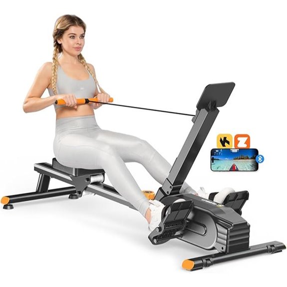 Magnetic Rowing Machine with Tablet Holder and Cushion