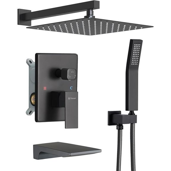 DASAN Matte Black Bathtub Shower Faucet Set