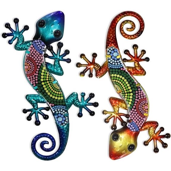 HONGLAND Metal Gecko Wall Art 2 Pack