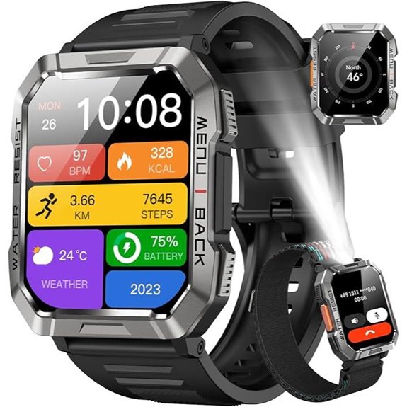 Military Smart Watch for Men with Call & Fitness Tracking
