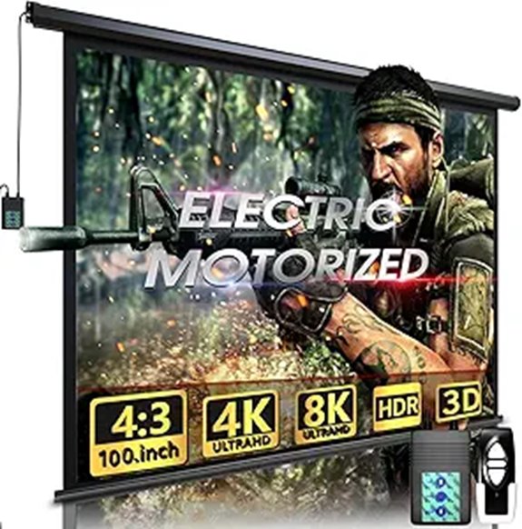 Motorized 100-inch Indoor/Outdoor Projector Screen