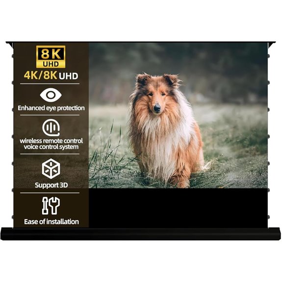 Motorized 100 Fresnel Projector Screen for Home Theater