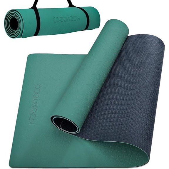 COOLMOON Non-Slip TPE Yoga Mat with Carrying Strap