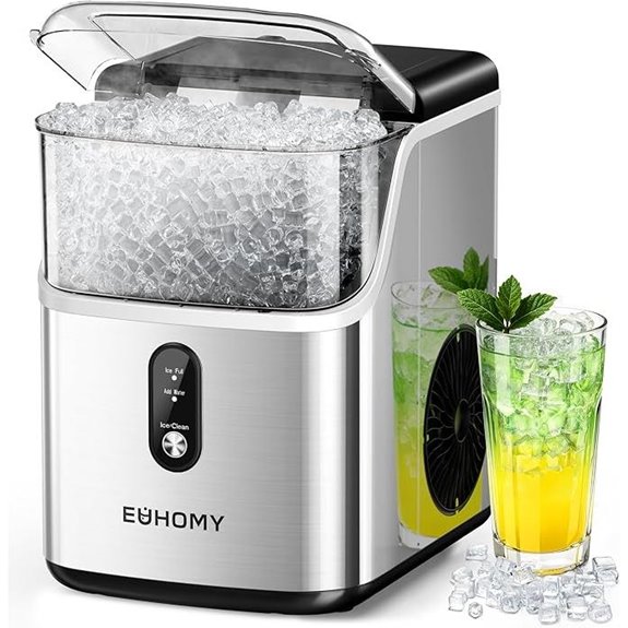 EUHOMY Nugget Ice Maker with Scoop & Basket