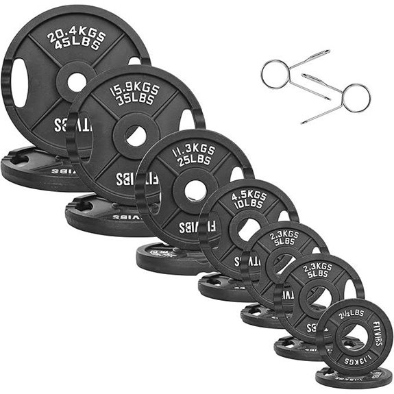 Fitvids Olympic Cast Iron Weight Plates (255 lbs)