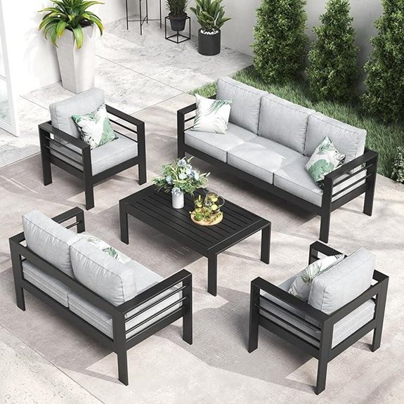LayinSun Outdoor Aluminum Patio Furniture Set (5 Pieces)