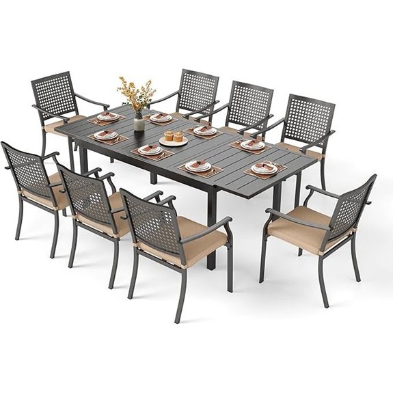 PHI VILLA 8-Piece Outdoor Dining Set with Cushions