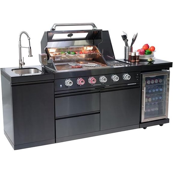 All-in-One 85 Outdoor Kitchen with Grill and Sink