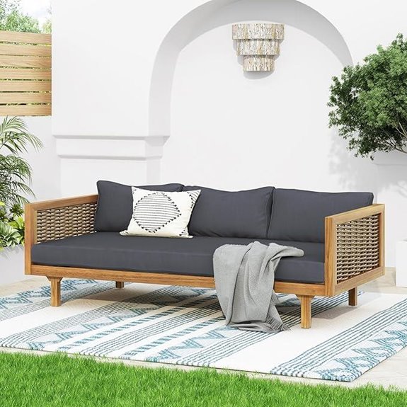 Merax 67.5 Outdoor Patio Daybed with Cushions