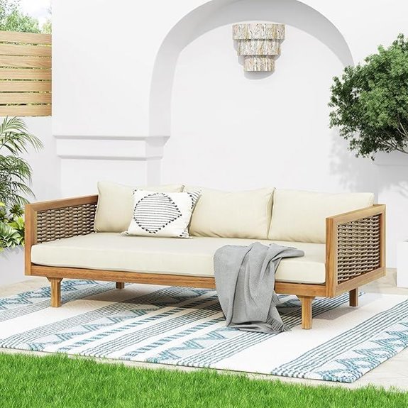 Merax 67.5 Outdoor Patio Daybed with Cushions