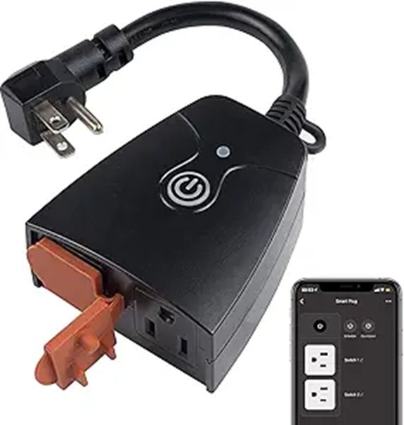 Outdoor WiFi Smart Plug with 2 Outlets App Control