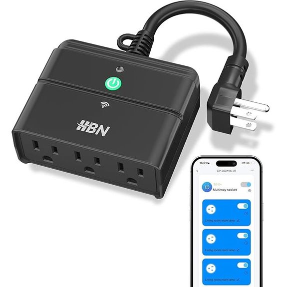 HBN Outdoor Wi-Fi & Bluetooth Smart Plug (3 Outlets)