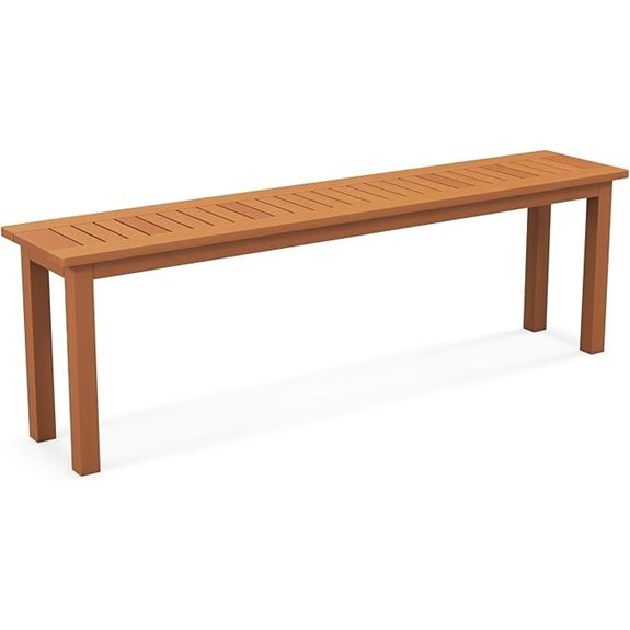 Tangkula 59” Outdoor Wooden Patio Bench