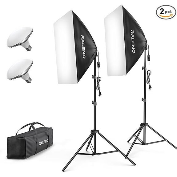 RALENO Softbox Lighting Kit for Photography and Streaming