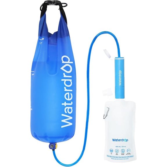 Waterdrop Gravity Water Filter Straw for Camping and Travel