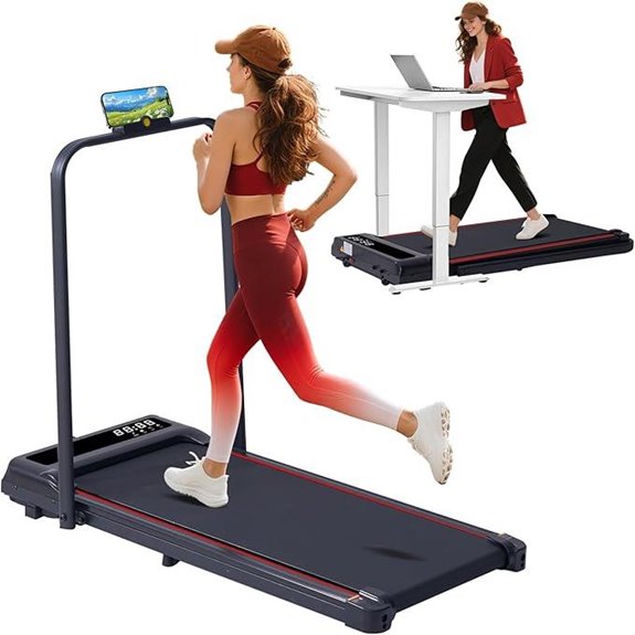 Portable Incline Walking Pad Treadmill with Handles