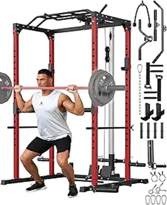 GarveeLife Power Cage with Pulley System and Attachments