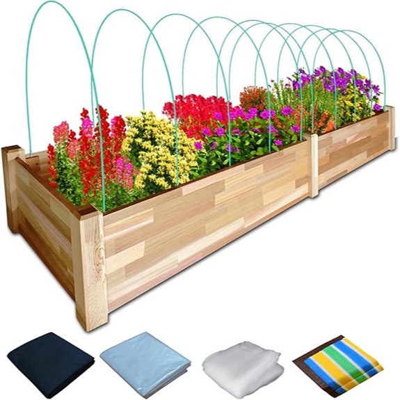 Western Red Cedar Garden Bed with Accessories