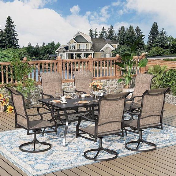 7-Piece Patio Dining Set with Swivel Chairs