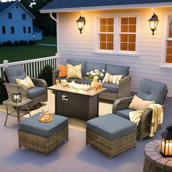 Ovios 7-Piece Outdoor Wicker Patio Furniture Set