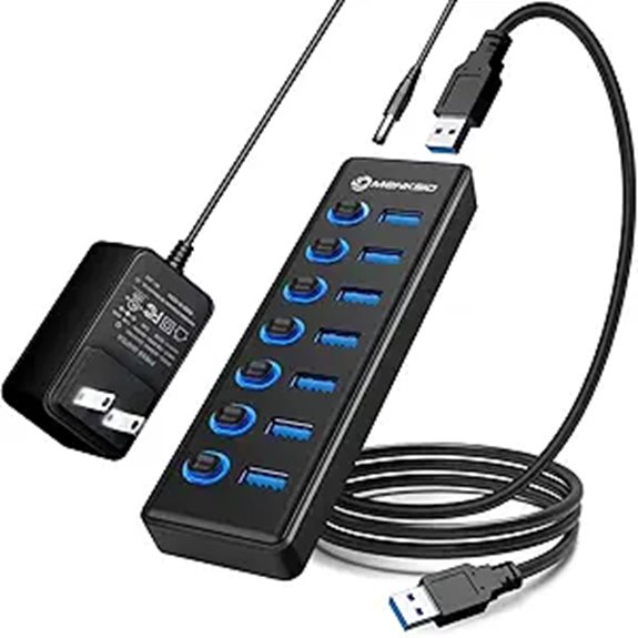 7-Port USB 3.2 Hub with Power Switches