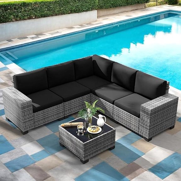 Amopatio 6-Piece Patio Furniture Set with Cushions