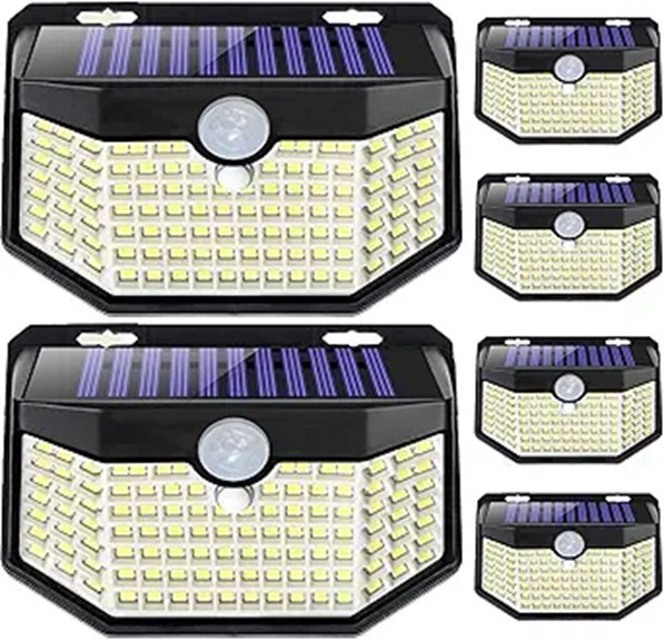 HMCITY 120 LED Solar Motion Wall Lights (6-Pack)