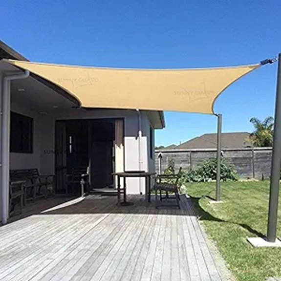 SUNNY GUARD 10'x13' Rectangle Sun Shade Sail