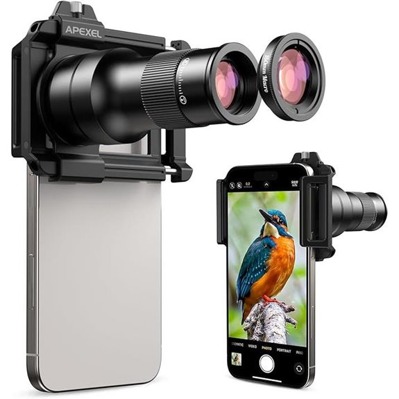 APEXEL 6X Telephoto & 150mm Macro Phone Lens Kit