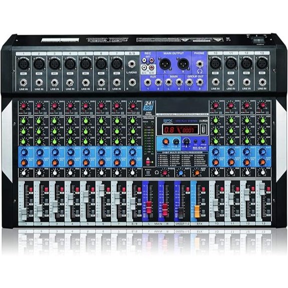 Boytone 12-Channel Bluetooth Audio Mixer with Microphone Jack